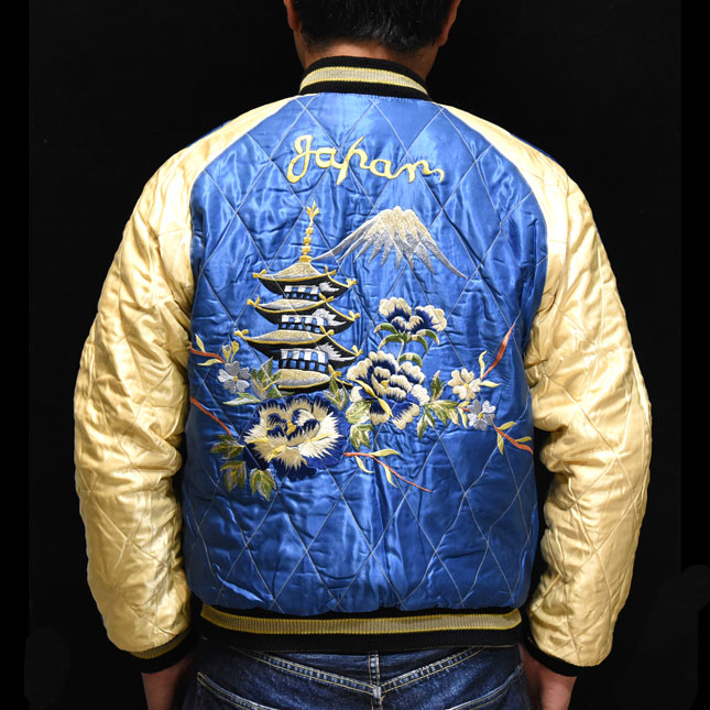 テーラー東洋スカジャン「White Dragon×Landscape」別珍×サテンキルト