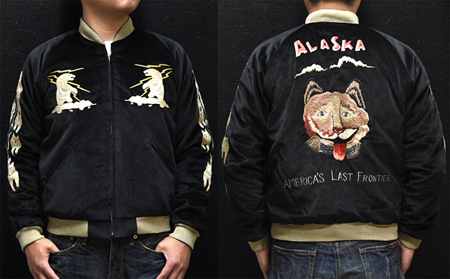 東洋スカジャン【ALASKAN HUSKY×ALASKA MAP】別珍スカ・NO-383/tt14206-119