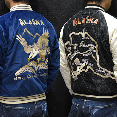 東洋スカジャン【ALASKAN EAGLE×ALASKA MAP】別珍スカ・NO-388/tt14467-128