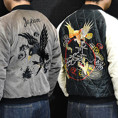 東洋スカジャン「BLACK EAGLE×JAPAN MAP」別珍スカ・NO-397/tt15175-115