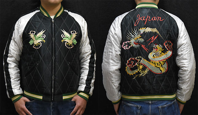 東洋スカジャン「SNAKE & SKULL×DRAGON & TIGER」別珍スカ・NO-405