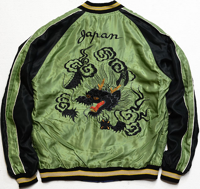 テーラー東洋スカジャン【JAPAN MAP×DRAGON】リバーシブルサテンスカ
