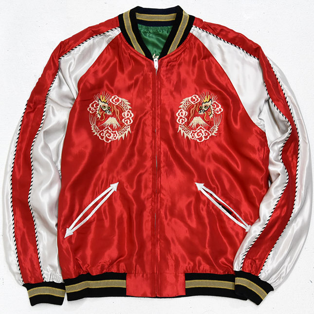 東洋スカジャン【ROARING TIGE×GOLD DRAGON】リバーシブルサテンスカ