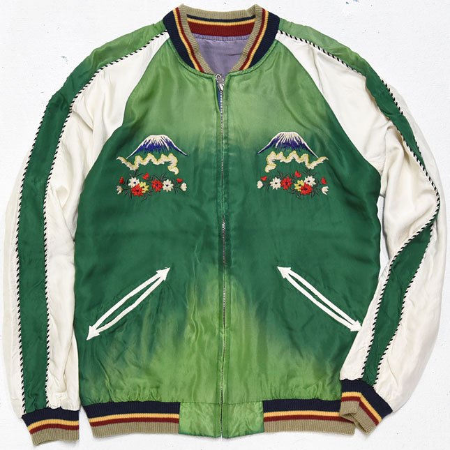 東洋スカジャン【舞子×JAPAN MAP】サテンスカ・エージングモデル NO