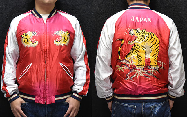 東洋スカジャン【ROARING TIGER×JAPAN MAP】サテンスカ・エージング