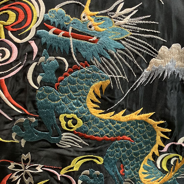 東洋スカジャン【DRAGON×JAPAN MAP】リバーシブルサテンスカ NO-890