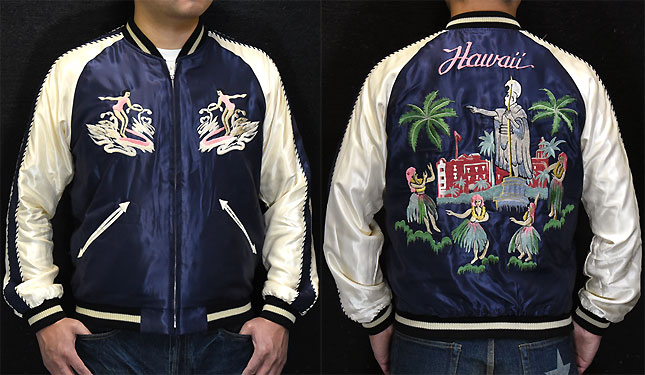 東洋スカジャン「KING KAMEHAMEHA×UKULELE」リバーシブルサテンスカ