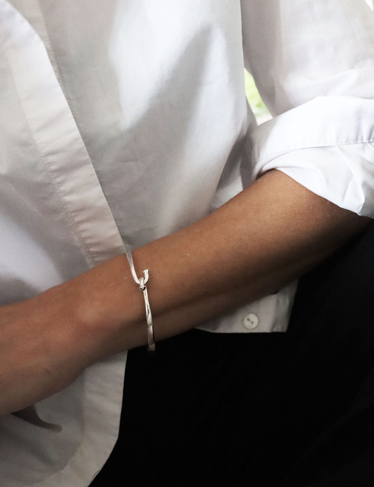 Hook Bangle bracelet 925 silver | Silver bracelet for women – Mila