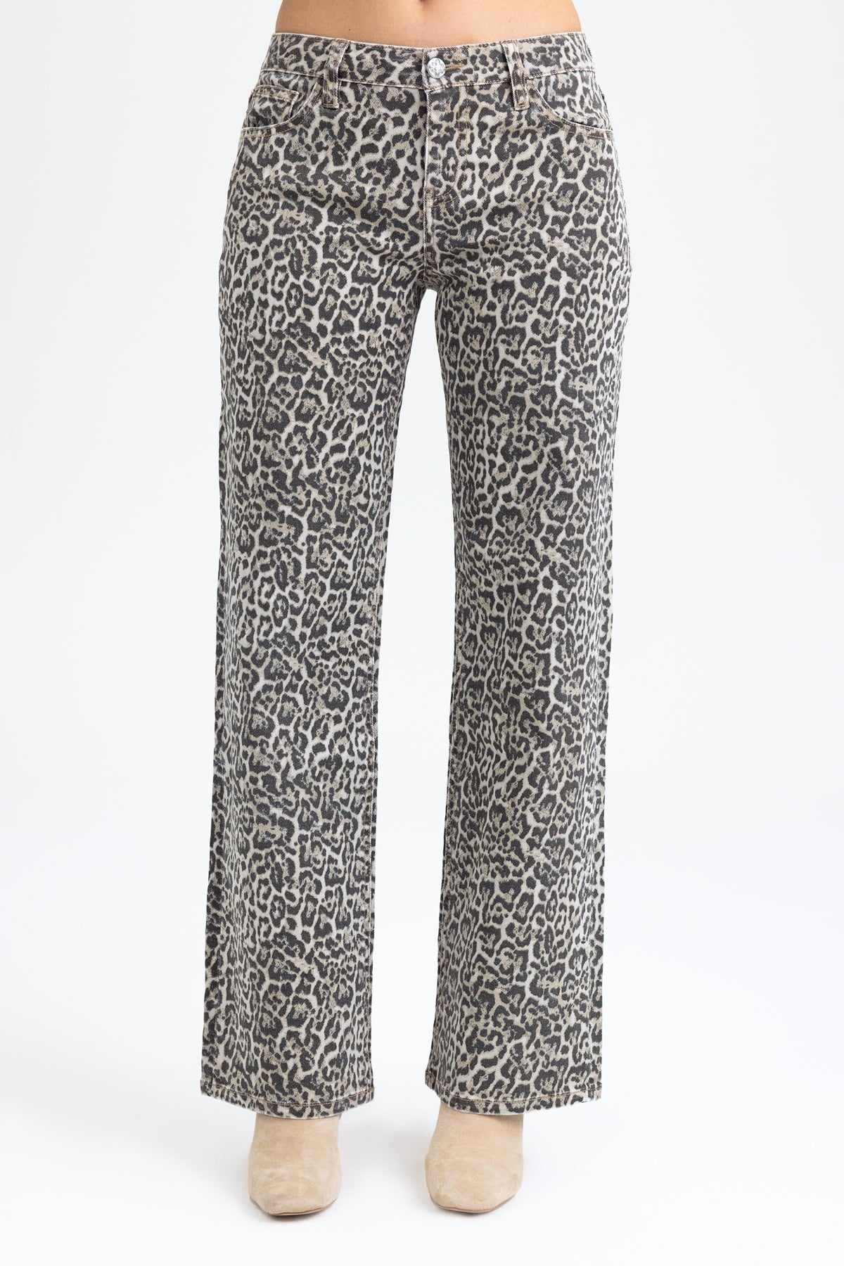 Zorro Leopard Slim Wide | Only $119.00 | Leopard Beige | Miss Me