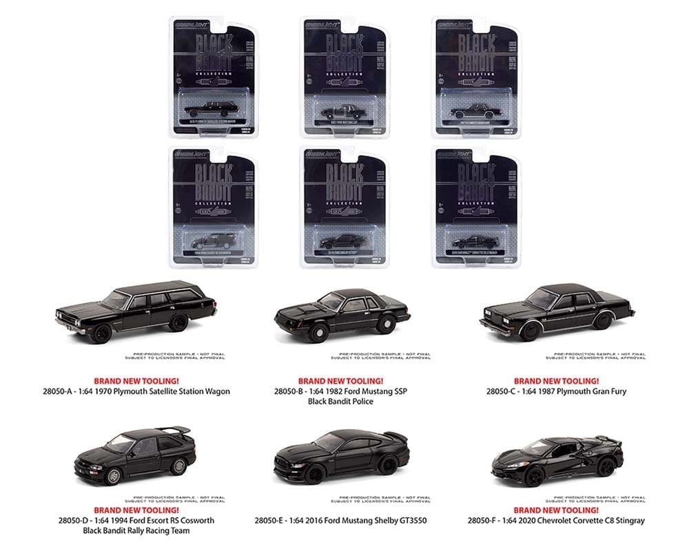 Greenlight 1:64 Black Bandit Series 24 Assortment - 6 Styles - M
