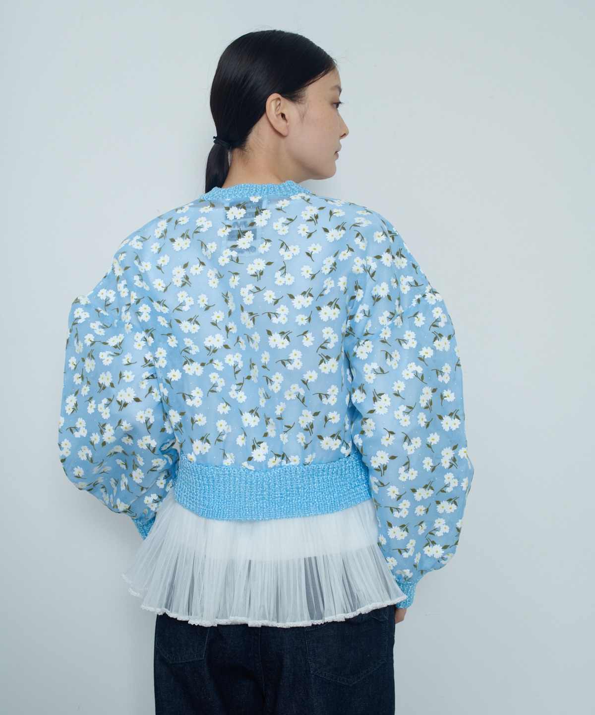 フラワーフロッキープリントジップジャケット | MUVEIL Online Shop