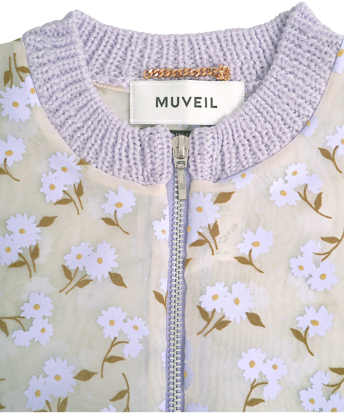 フラワーフロッキープリントジップジャケット | MUVEIL Online Shop