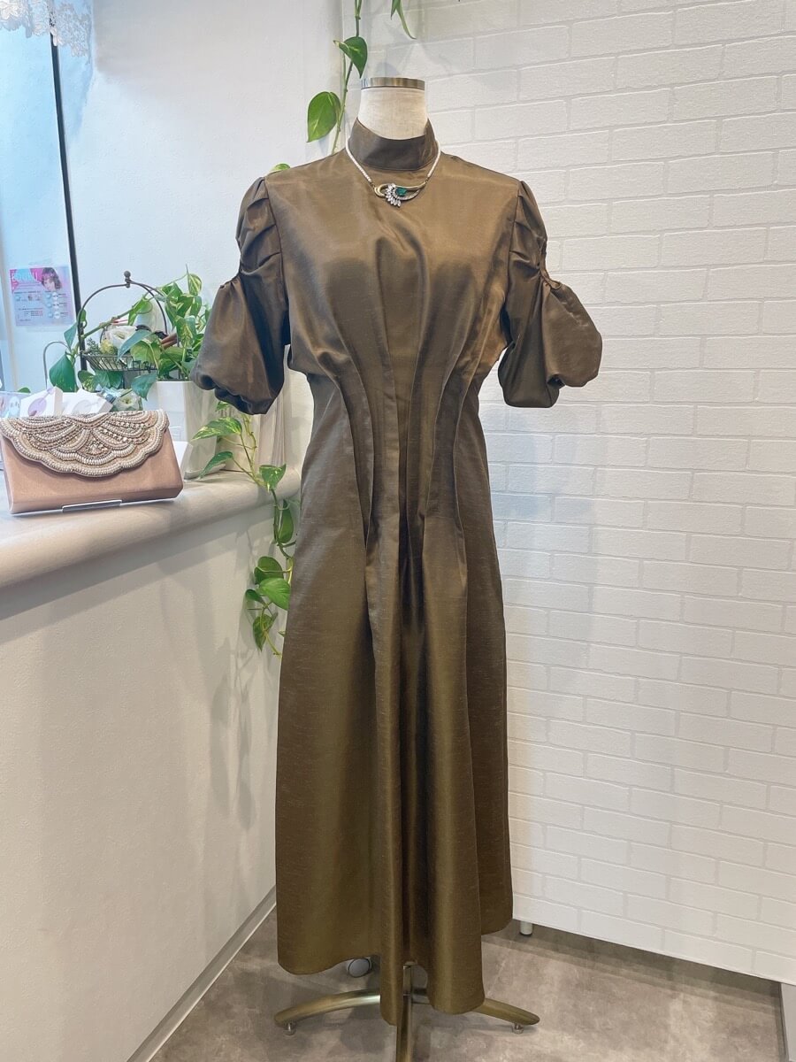 my closet / GATHER SLEEVE WAIST TUCK DRESS