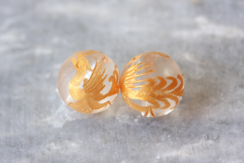 昇運 金彫り 龍鳳凰（りゅうほうおう）パワーストーンブレスレット