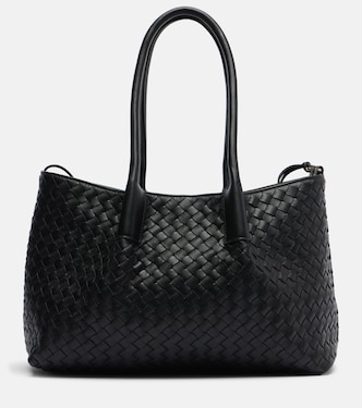 Classic Large leather tote bag in black - Bottega Veneta | Mytheresa