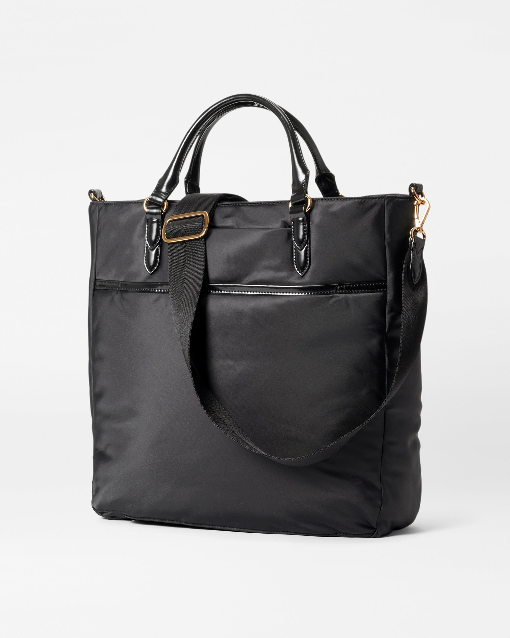 Chelsea Large Top Handle Nylon Shoulder Bag in Black | MZ Wallace