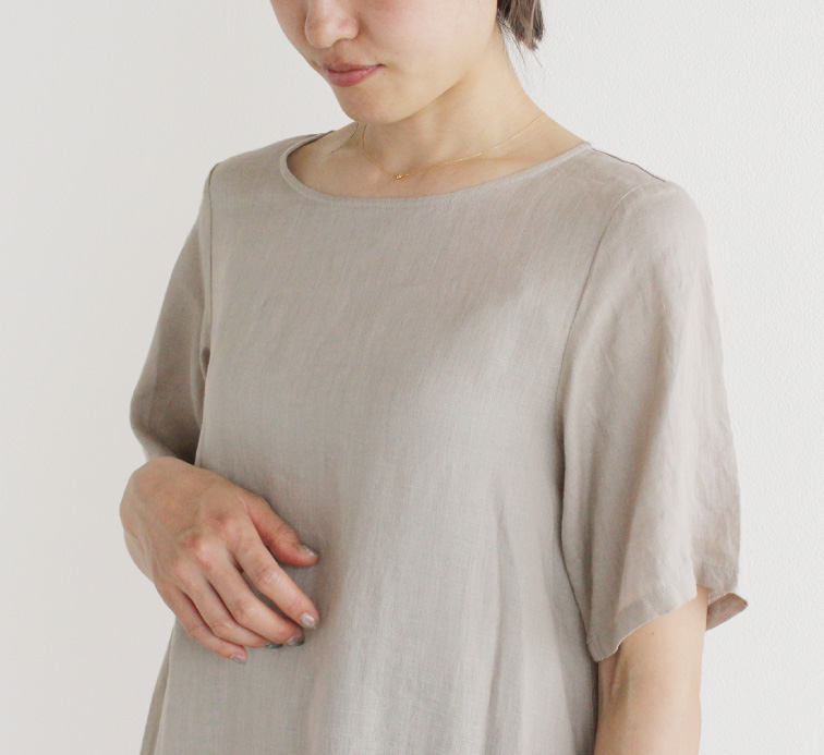 nofl】リトアニアリネン五分袖ワンピース 644205830 | ナチュラル服