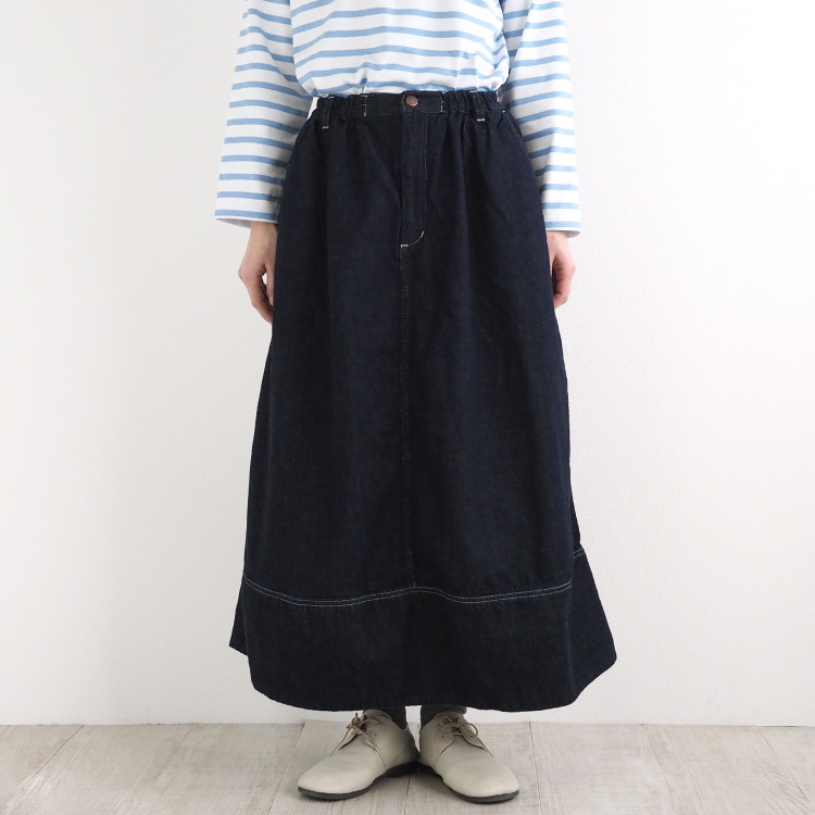 nofl】コットンリネンデニムバルーンスカート 644210160 | ナチュラル
