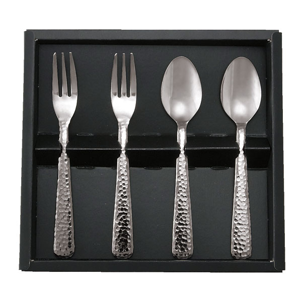 燕匠一 槌目スプーン&フォークペア4Pセット｜ノベルティ、記念品の