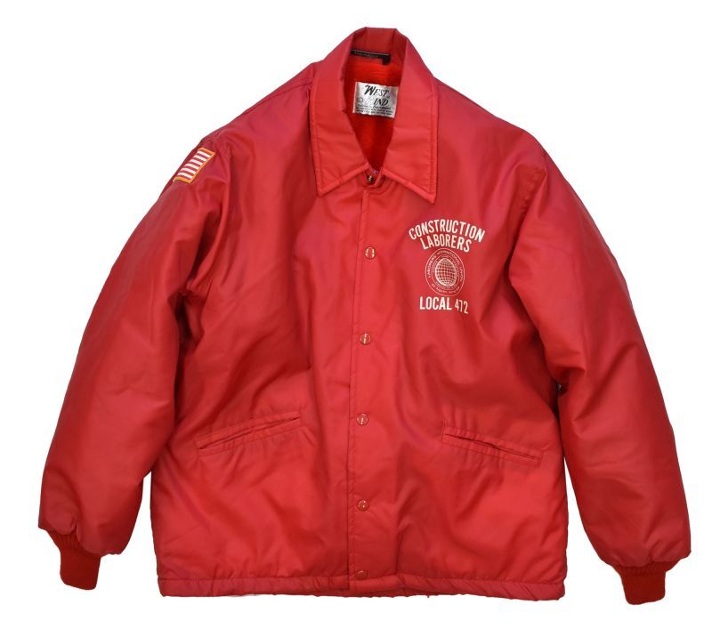 80's【ビンテージ】【USA製】【赤】【裏ボア付き】【ナイロン