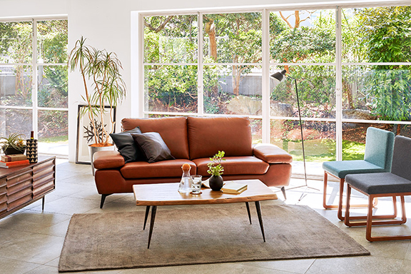 アームレストを調整できる、本革ソファ | NOCEノーチェ 家具