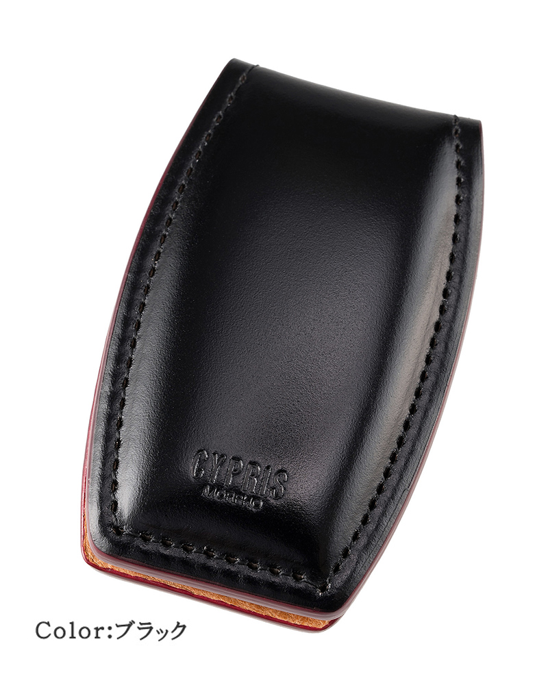 キプリス】マネークリップ□オイルシェルコードバン＆ヴァケッタレザー