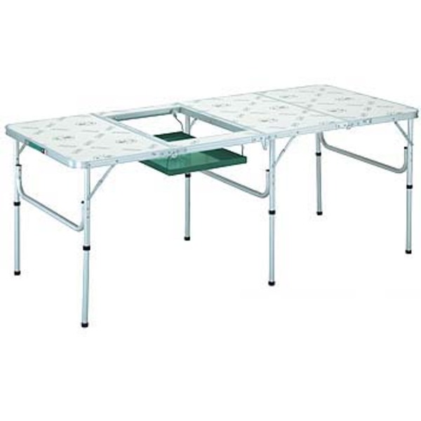 コールマン スリム三つ折りBBQテーブル 中央収納付き コールマン