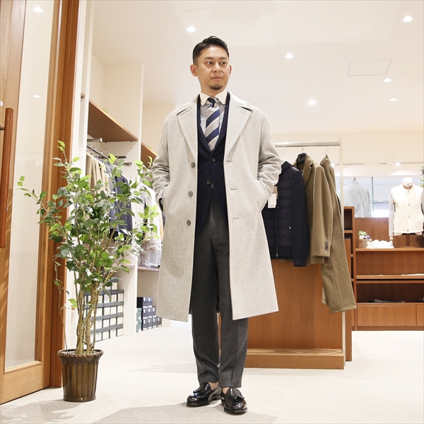 Hevo イーヴォ [秋冬] ウールナイロン シングルベルテッドコート