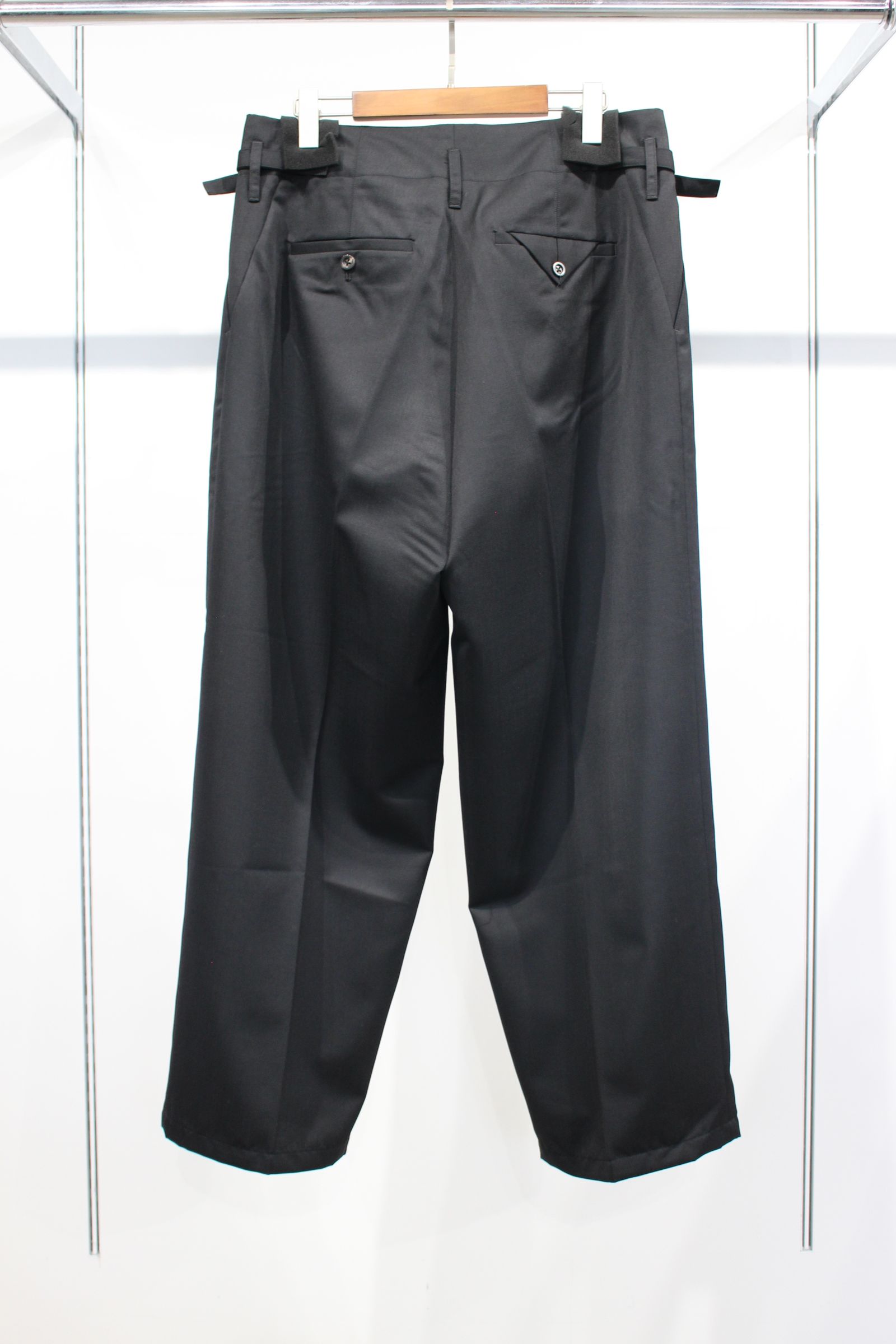 ANCELLM - WOOL DAMAGE WIDE SLACKS | BLACK | スラックス | NapsNote