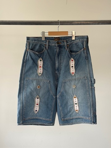 KAPITAL (キャピタル) 14ozデニム ショートパンツ(スタッズリメイク