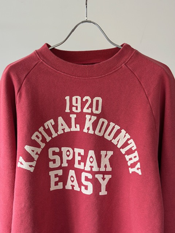 KAPITAL【キャピタル】裏毛クルースウェットトレーナー レッド KAPITAL