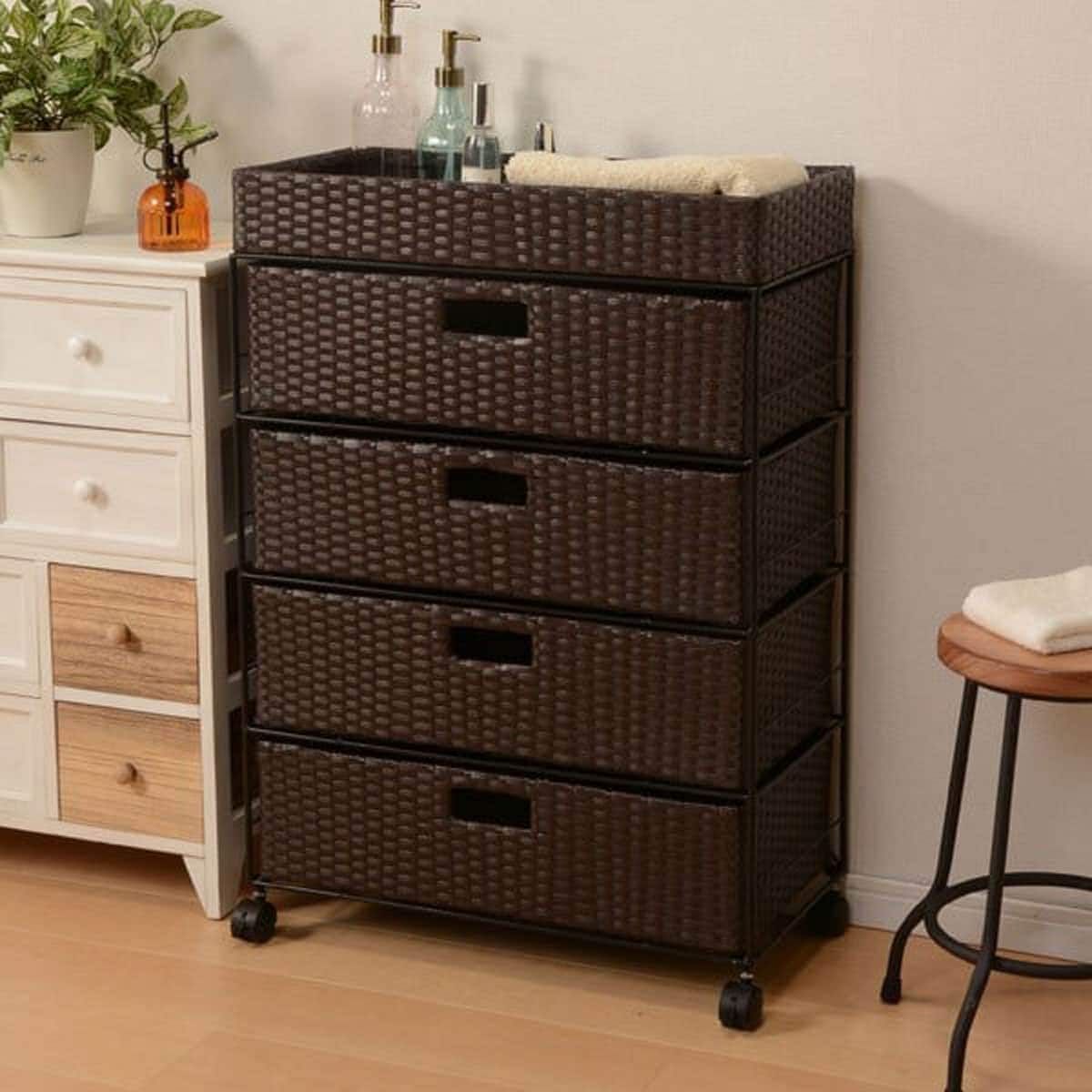 ランドリーチェスト60 ダークブラウン(RAN-2413) | ニトリネット【公式