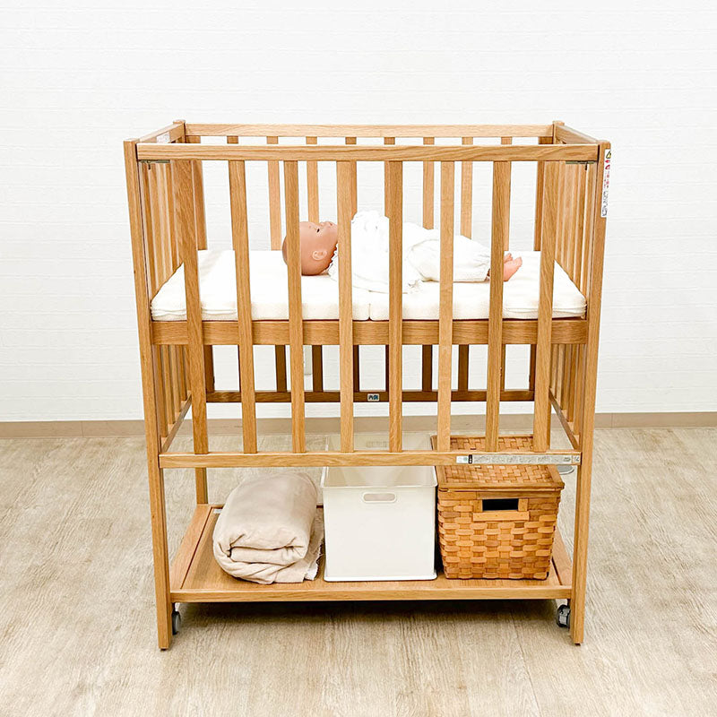 無印良品 ベビーベッド オーク材 ミニサイズ ハイタイプ レンタル