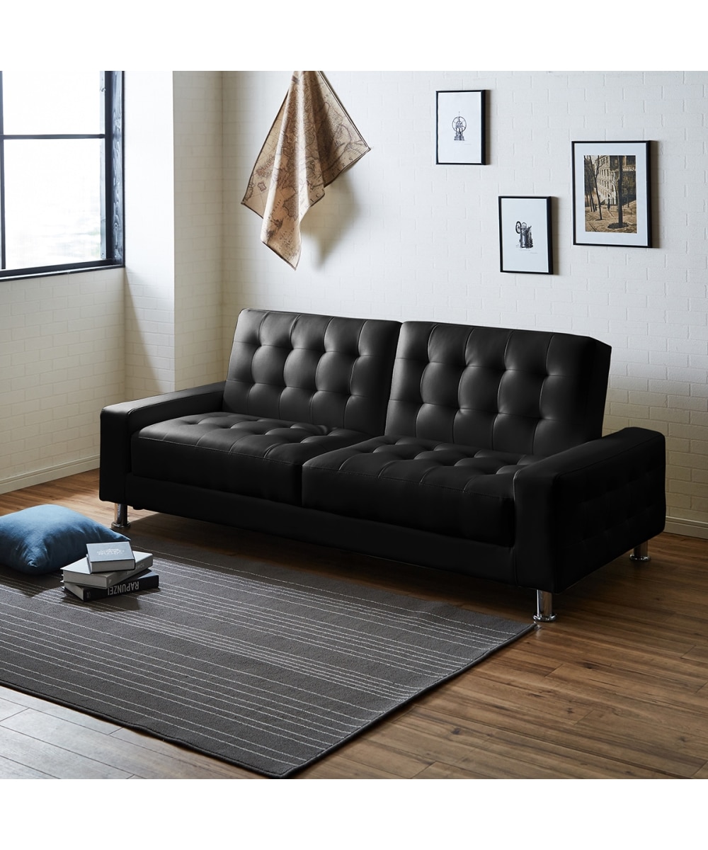 3人掛け]ソファベッド｜2WAY リクライニング 肘付き 合皮 通販【ニッセン】