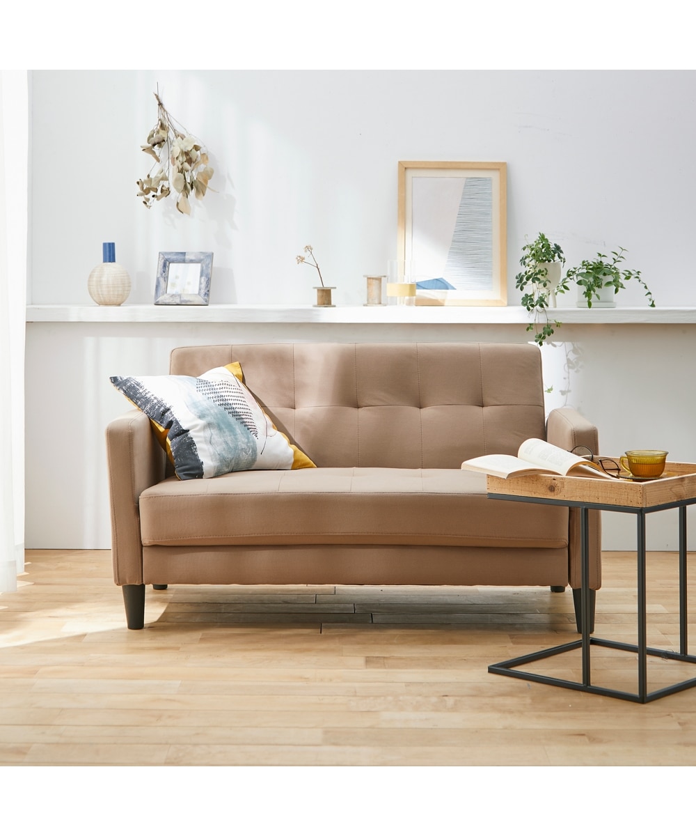 2人掛け]コンパクトソファ｜選べる8色 ファブリックレザー 通販