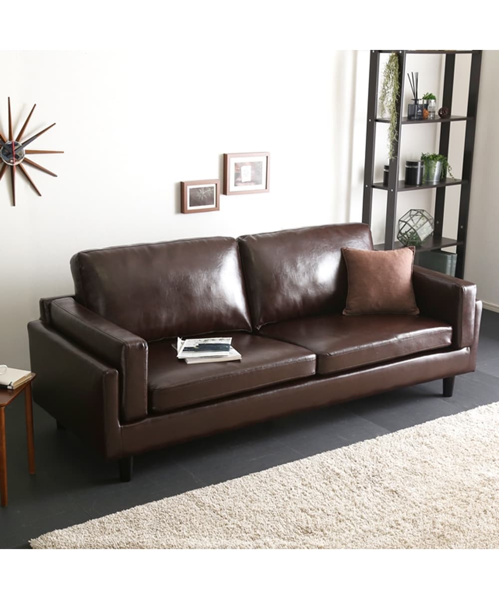 3人掛け]ソファ｜合皮 ヴィンテージ風 通販【ニッセン】