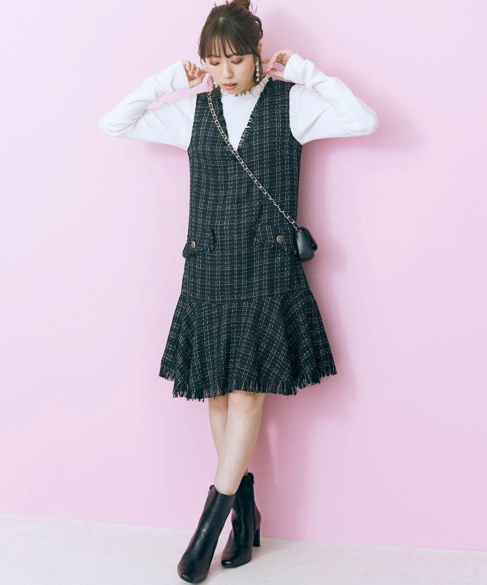 大きいサイズ＞ツイードジャンパースカート marun 通販【ニッセン】