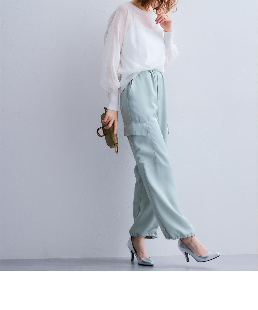 サテンパラシュートパンツ＜大きいサイズ有＞【OtonaSMILE】 通販