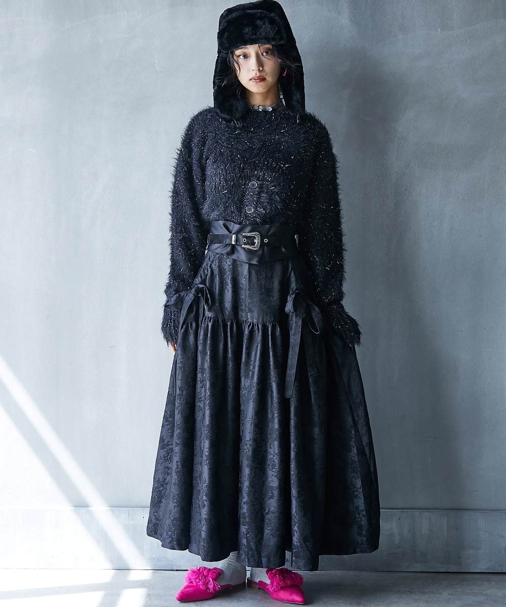 リボンディティールロングギャザースカート＜大きいサイズ有＞GEVS