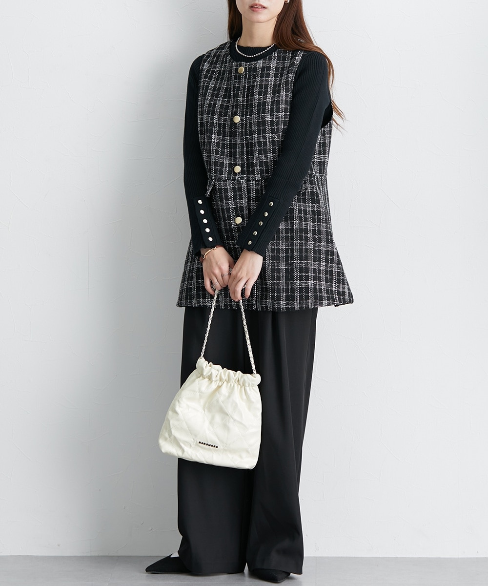 ツイード調ペプラムベスト 通販【ニッセン】