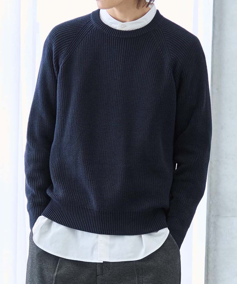 ローゲージ畦編ラグランスリーブセーター【大きいサイズ有】 通販