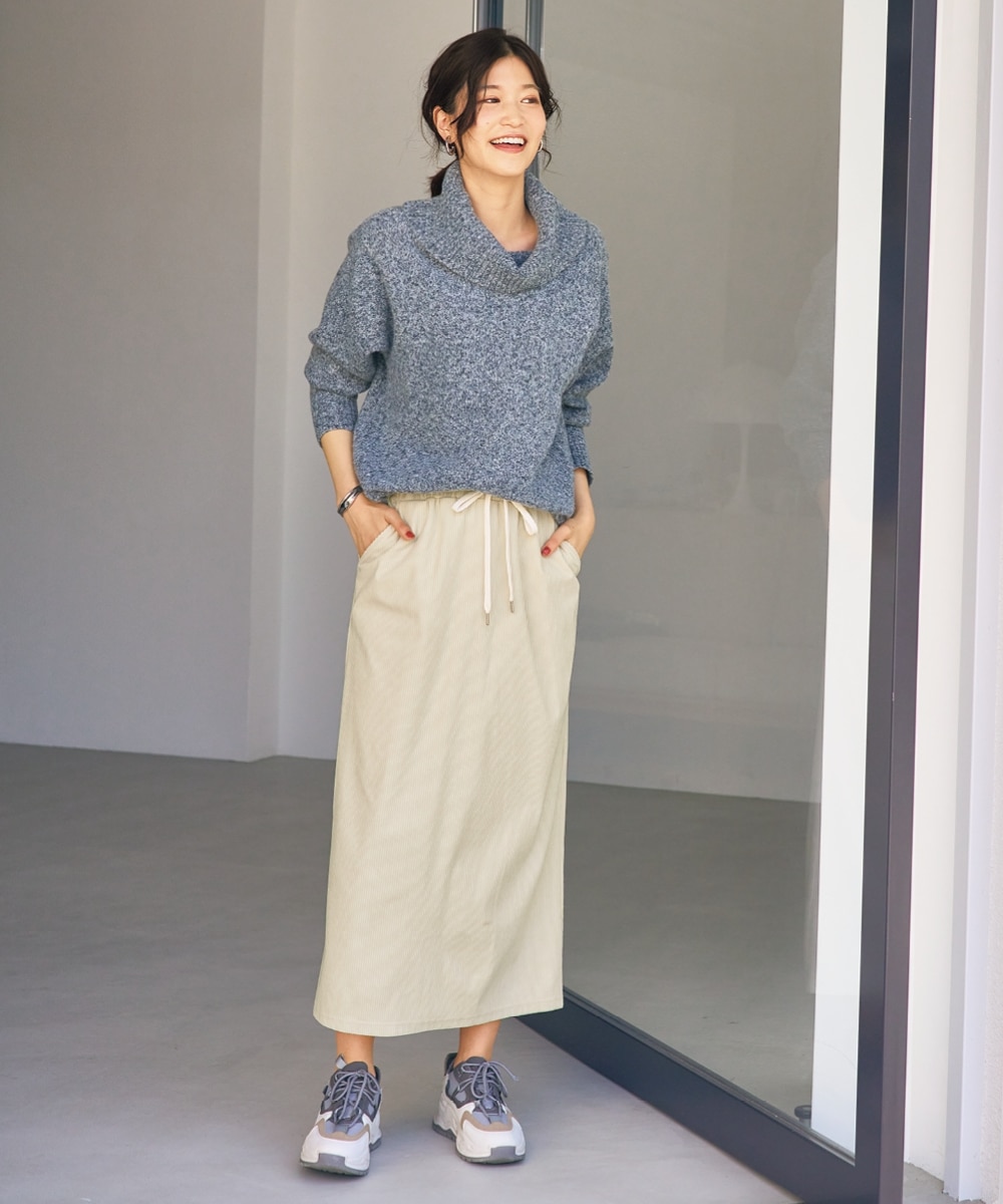 大きいサイズ 静電気が起きにくい洗濯機で洗えるゆるオフタートル