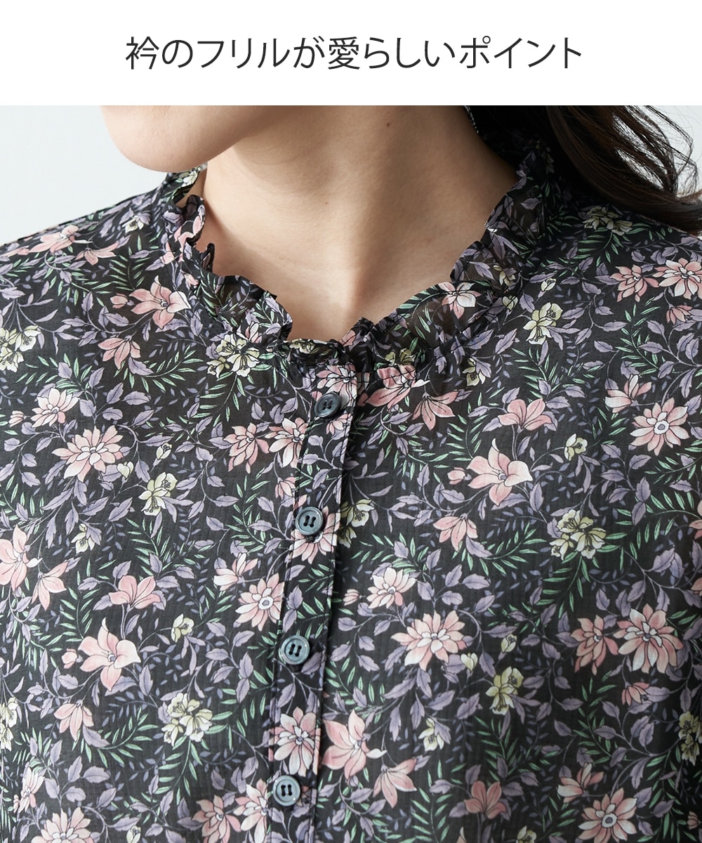 日本製 綿/シルクプリントチュニックブラウス 通販【ニッセン】