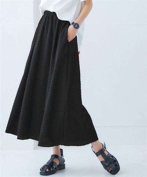 ハイウエスト楊柳カットソーAラインスカート 通販【ニッセン】