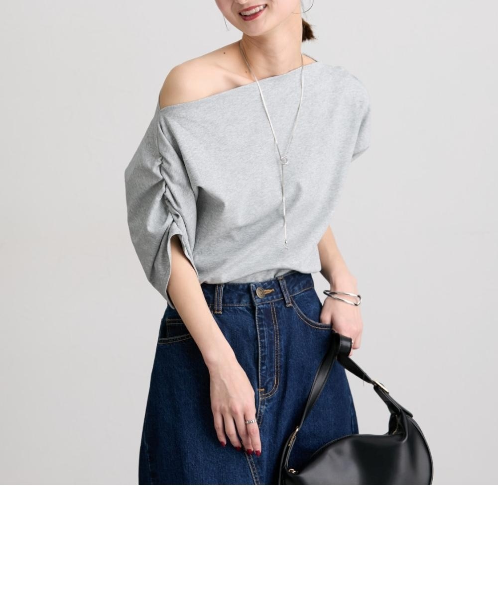 綿100％オフショルダートップス 通販【ニッセン】