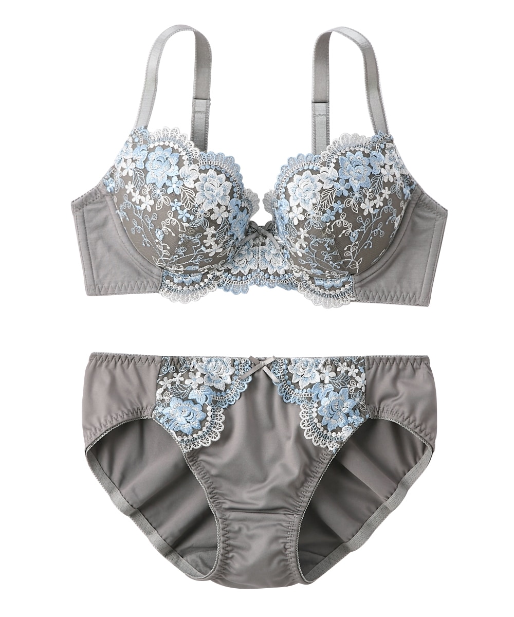花柄刺しゅうブラジャーショーツセット 通販【ニッセン】