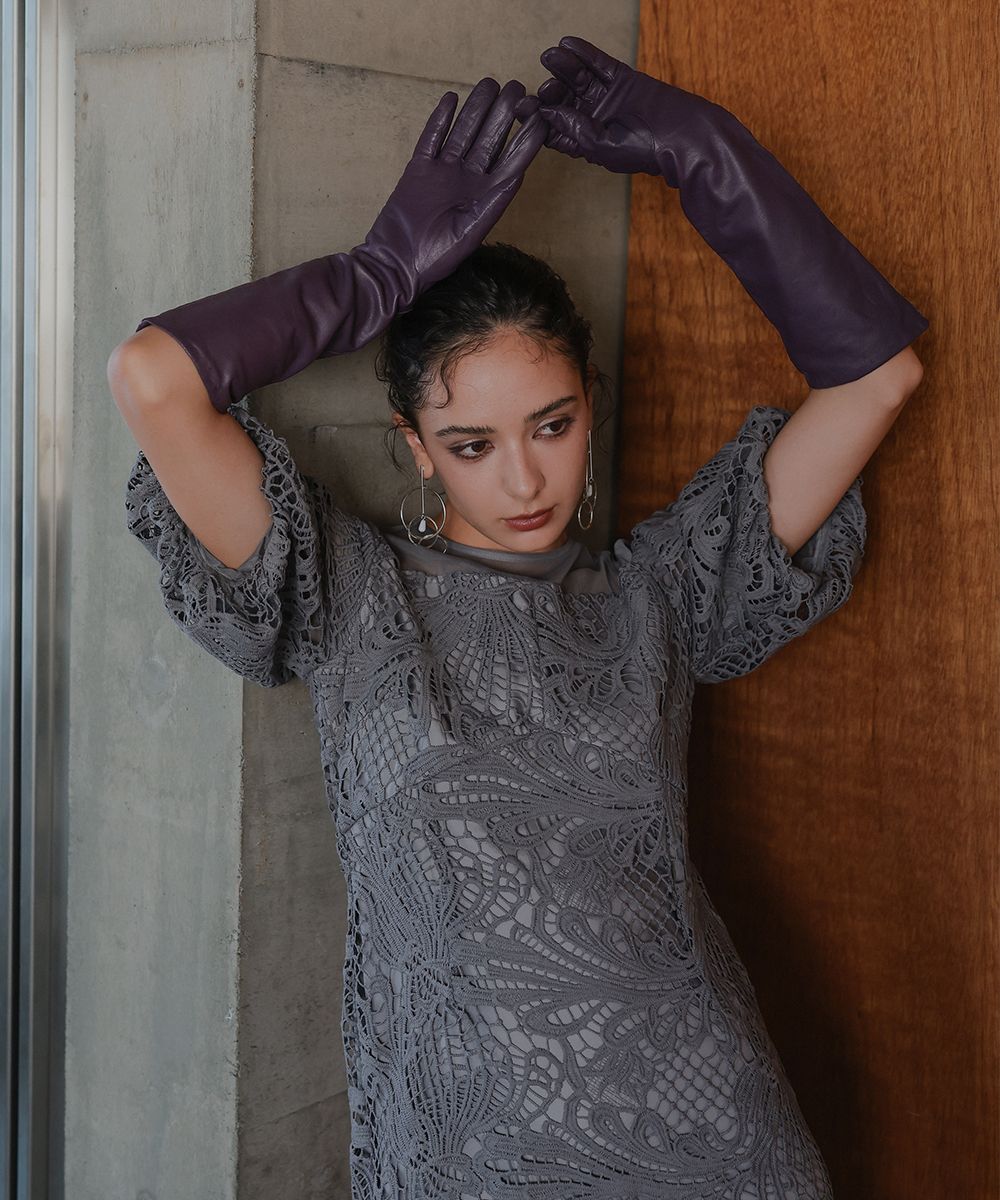 結婚式・パーティー・オケージョンドレス】ケミカルレース使い