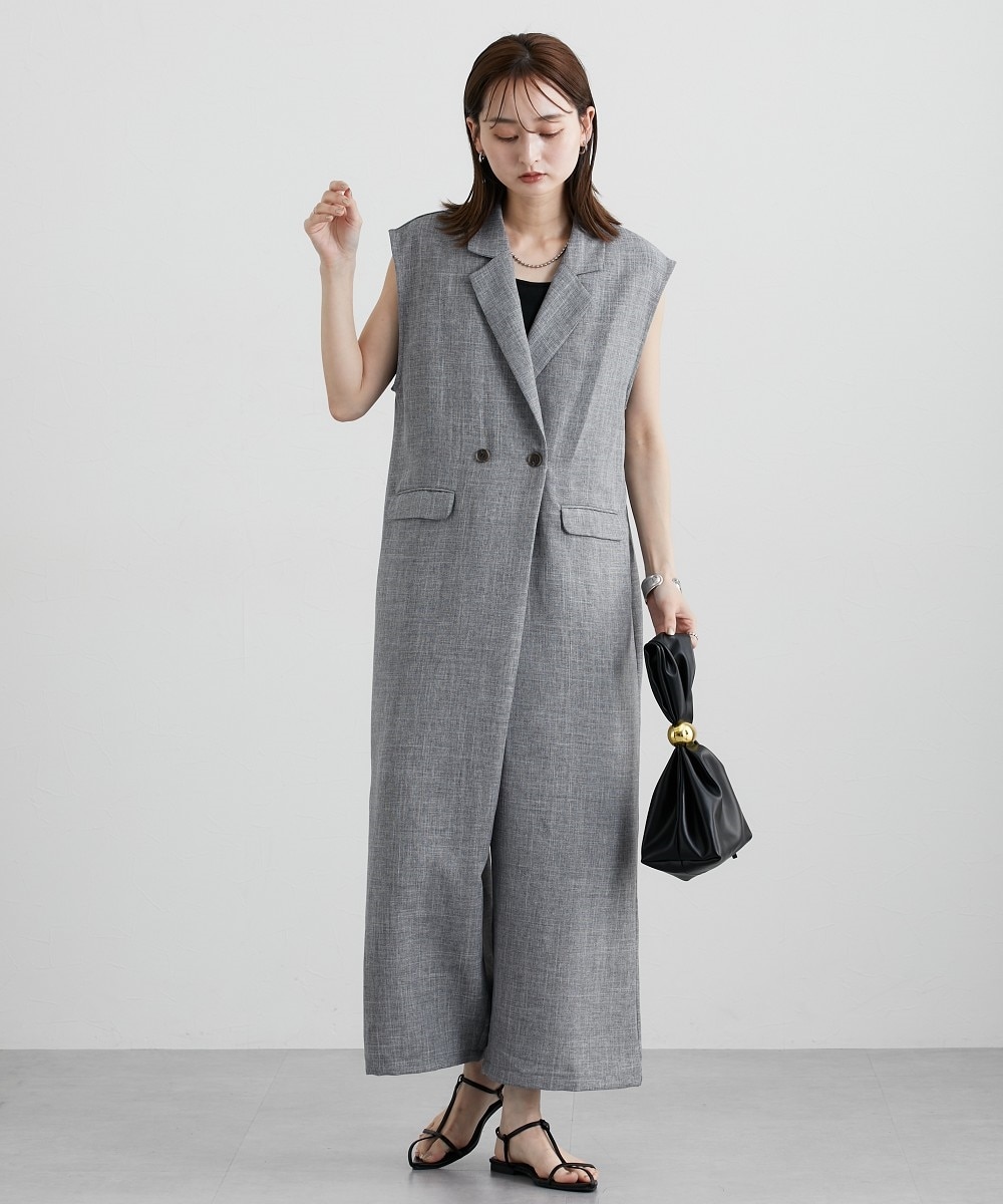 麻調合繊テーラードオールインワン 通販【ニッセン】