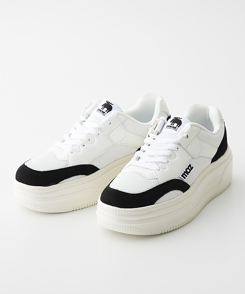 ゆったり幅広】moz（モズ）厚底レースアップスニーカー（ワイズ4E