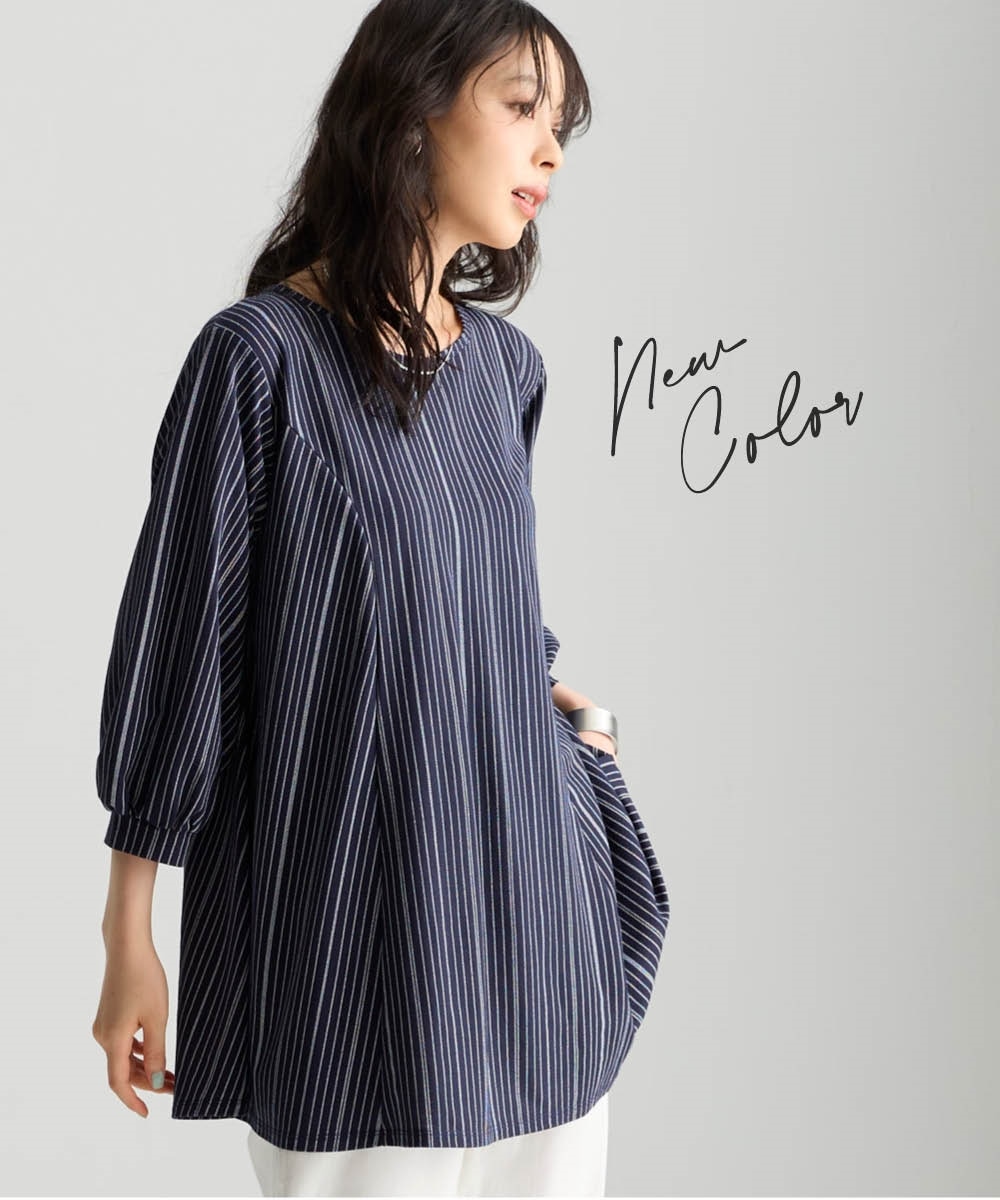 大きいサイズ＞美ラクRUタッチ7分袖フレアチュニック（抗菌防臭・UV